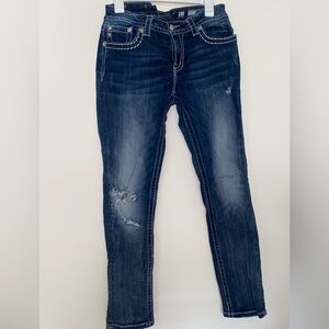 Miss Me Dark Blue Distressed Skinny Jeans